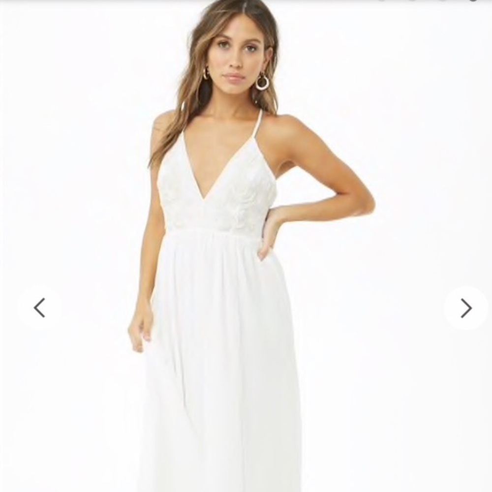 Embroidered lace chiffon dress
